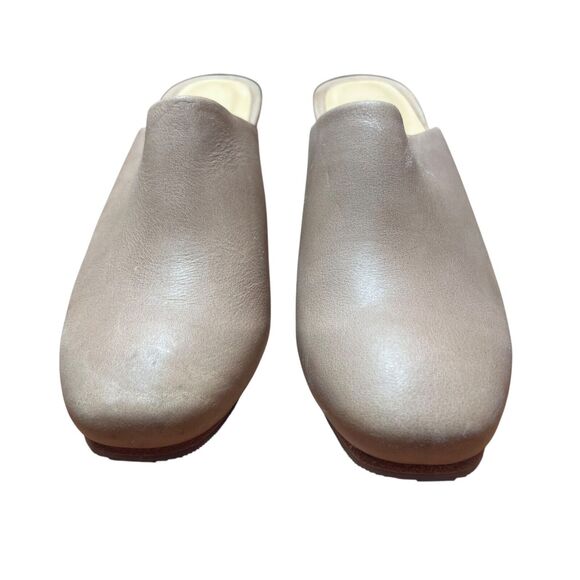 Nisolo All-Day Heeled Mule Shoes Womens Size 7.5 Almond Leather Slip On Comfort - Picture 2 of 10